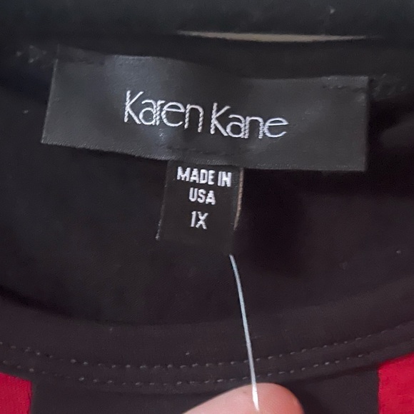 Karen Kane A Line Black And Red Jersey Dress NWOT - Picture 2 of 4